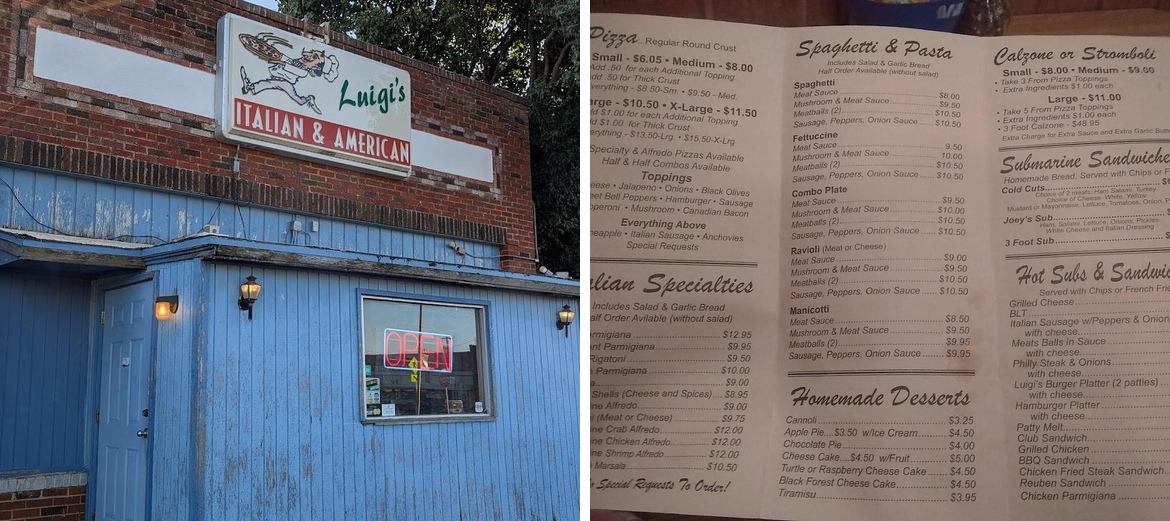 Luigi's Pizzeria Menu