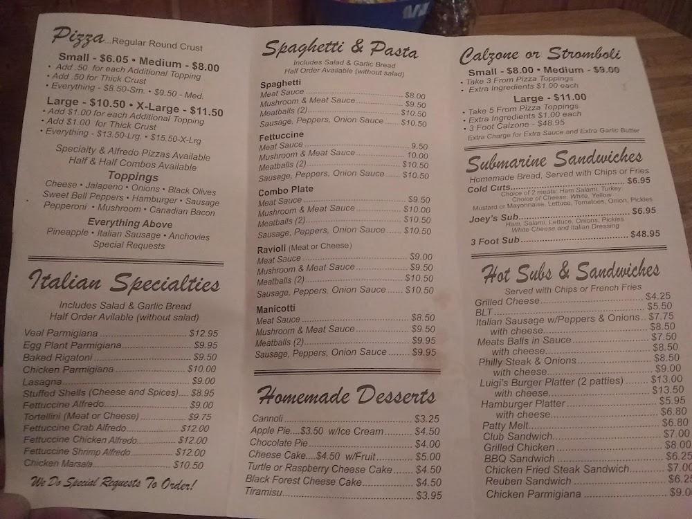 Luigi's Pizzeria Menu image 1